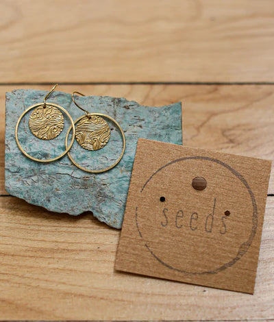 Floral Coin Dangle Earrings