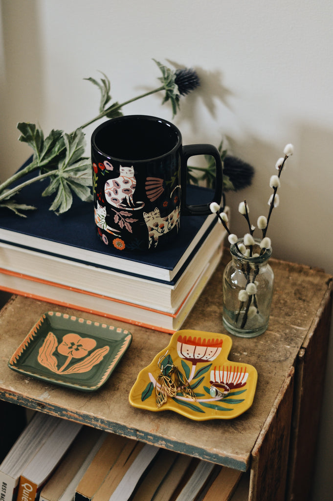 Yellow Floral Trinket Dish
