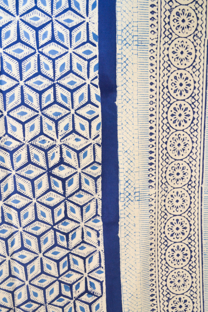 Blue and White Printed Tapestry