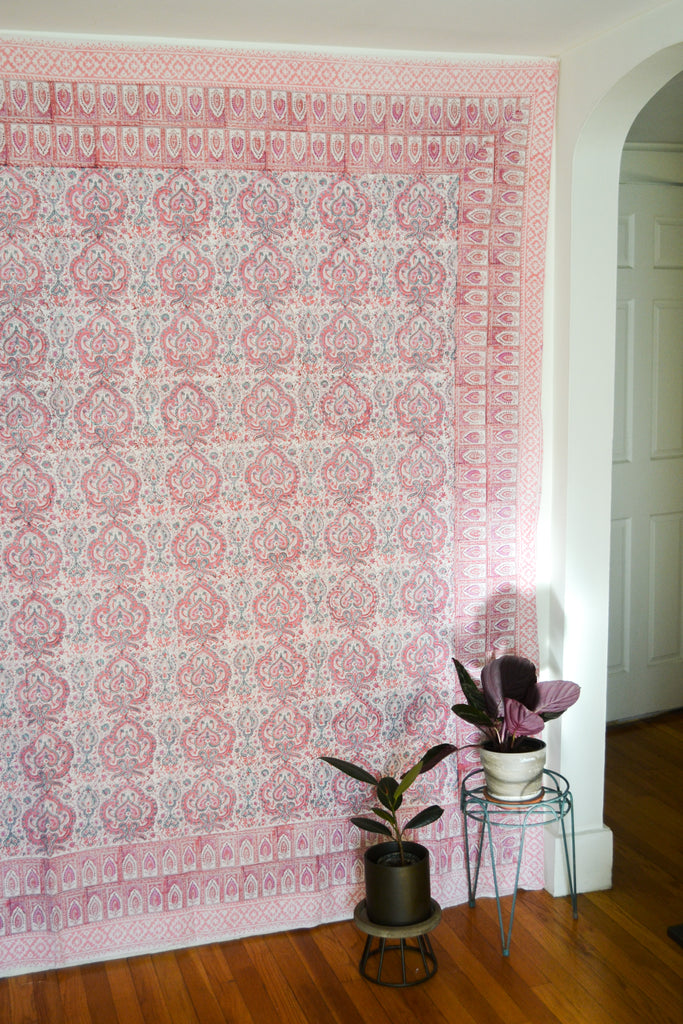Pink Printed Tapestry